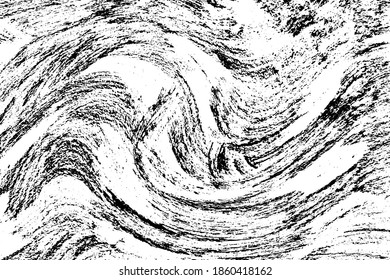 Grunge texture of a rough surface with a wave-like arrangement of particles with noise, grit and dirt. Vector illustration. Overlay template.