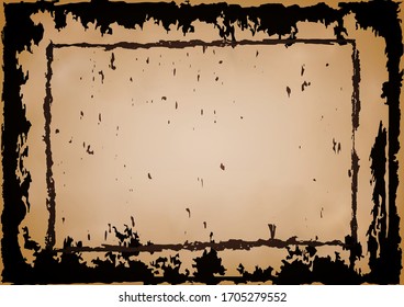 grunge texture with rusted frame, ancient background decorative vintage style, vector illustration