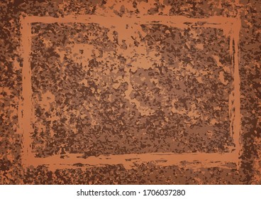 grunge texture with rusted frame, ancient background decorative vintage style, vector illustration