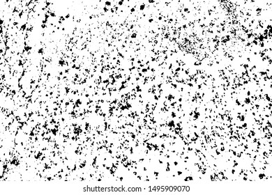Grunge texture of rusty surface. Monochrome background of chaotic spots, noise and grit. Overlay template to quickly create a grunge effect. Vector EPS10