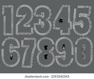 Grunge texture . Screen print . Vector tire track alphabet numbers. Car tread silhouette . Tyre print .Wheel tire track. Traces of tires