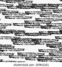 Grunge texture seamless pattern. Vector illustration for vintage design. Black and white colors. Abstract background with hand drawn brush strokes. Monochrome modern hipster graphic.