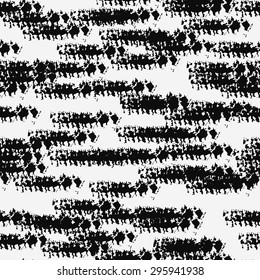 Grunge texture seamless pattern. Vector illustration for vintage design. Black and white colors. Abstract background with hand drawn brush strokes. Monochrome modern hipster graphic.