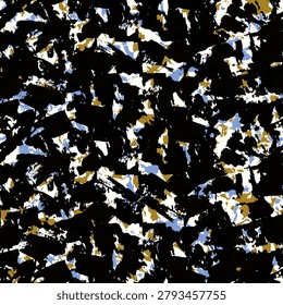 Grunge texture seamless vector pattern. Abstract black brush strokes print. Distressed stain texture, wall background.