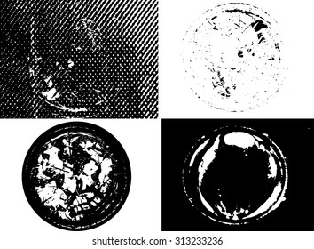 Grunge texture set - abstract isolated stock vector template - easy to use