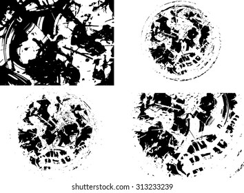 Grunge texture set - abstract isolated stock vector template - easy to use