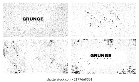 Grunge texture set. Collection of stylish posters and banners for website. Place for text, presentation. Vintage distress overlay. Cartoon flat vector illustrations isolated on white background