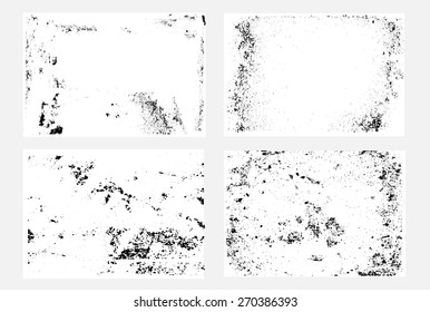 Grunge texture set.Distress backgrounds.Abstract vector template.