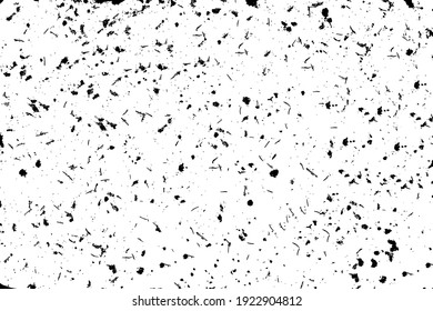 Grunge texture with small irregular specks, spots of different sizes, dirt, grain. Background with random debris particles. Vector illustration. Overlay Template.