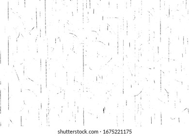 Grunge Texture Of Small Noise, Scratches And Dirt. Monochrome Background Of The Damaged Surface With Vertical Stripes, Spots And Grain. Overlay Template. Vector Illustration