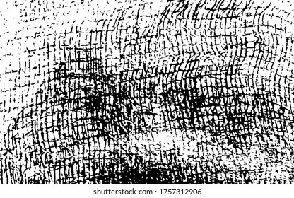 Grunge texture of soft gauze cotton fabric. Abstract monochrome background of coarse crumpled fabric. Vector illustration.