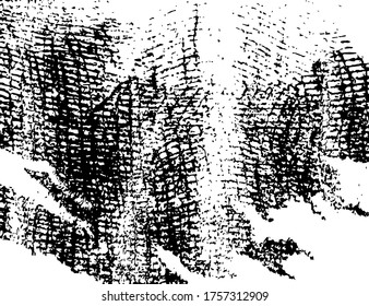 Grunge Textur aus weichem Gaze Baumwollgewebe. Abstrakter, einfarbiger Hintergrund grober zerbrochener Stoffe. Vektorgrafik.