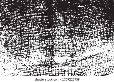 Grunge texture of soft gauze cotton fabric. Abstract monochrome background of coarse crumpled fabric. Vector illustration.