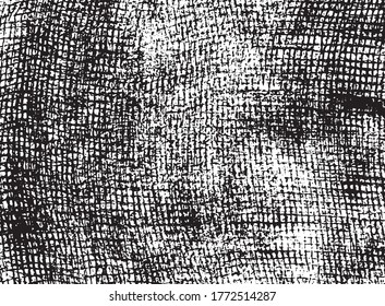 Grunge Textur aus weichem Gaze Baumwollgewebe. Abstrakter, einfarbiger Hintergrund grober zerbrochener Stoffe. Vektorgrafik.
