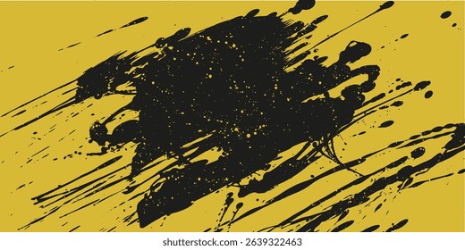 Grunge texture with splatters. Liquid paint drops. Messy abstract ink blots. Dirty hand painted backdrop. Distressed art design. 