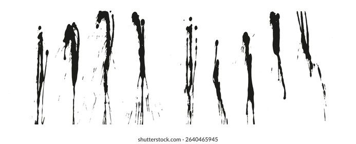 Grunge texture with splatters. Liquid paint drops. Messy abstract ink blots. Dirty hand painted backdrop. Distressed art design. 
