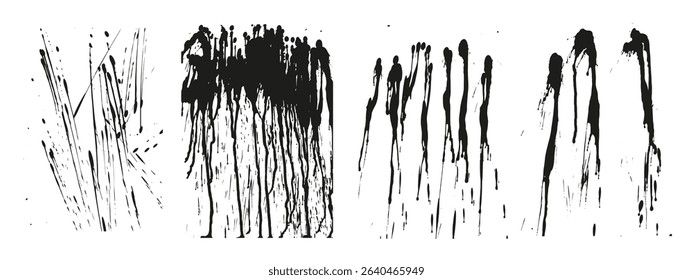 Grunge texture with splatters. Liquid paint drops. Messy abstract ink blots. Dirty hand painted backdrop. Distressed art design. 