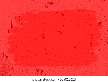 Grunge texture. The spots, cracks, scratches. Smear rough brush. Horizontal background.  Pink, red.