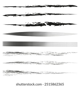 Grunge texture stripes. Abstract brush strokes. Sharp line elements.