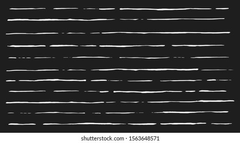 Grunge texture of stripes hand painted with black ink brush stroke, isolated on white background. Vector illustration