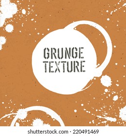 Grunge texture template with stains. Vector