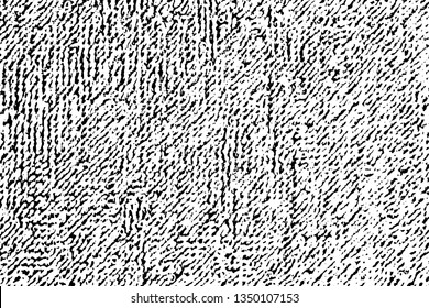 Grunge texture of terry cloth. Monochrome halftone background terry towel with noise, spots, dots and grit. Overlay template. Vector illustration