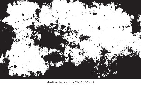 Grunge Texture with Torn Edges and Splattered Ink in High-Contrast Black and White