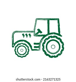 Grunge Texture Tractor Farm Agriculture Logo Design Vector Illustration