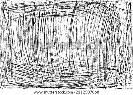 Grunge texture of uneven shading made with pencil by hand. Daubed hatching. Vector illustration. Overlay template.