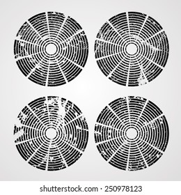 Grunge Texture.  Vector Illustration. Distress Circle Shapes Collection .