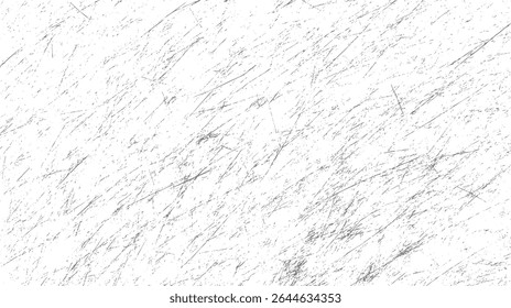 Vector de textura Grunge con efecto polvoriento rayado. Urbana superficie granulada en blanco y negro. Antecedentes angustiados para proyectos de diseño. Ilustración de superposición áspera aislada.
