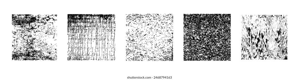 Juego de Vectores de textura grunge. Colección de patrón grungy.