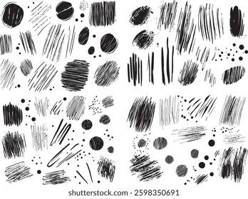 Grunge Texture Vector Set, Isolated on White Background