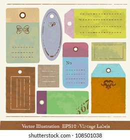 grunge texture vintage label vector design