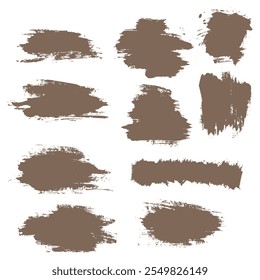 Grunge texture wheat color vector brush stroke splatter background set