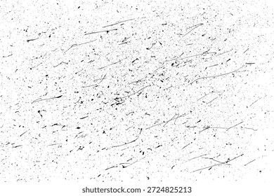 Grunge textura fundo branco preto arranhado angustiado vetor sobreposição. Padrão abstrato áspero sujo velho usado superfície. Ruído de areia bagunçado úmido vintage