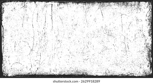 Fondo de textura de papel. Grunge blanco y negro. Textura de superposición de tensión. Polvo superficial Abstractas y concepto de fondo de pared sucia áspera. Efecto desgastado, desgarrado y desgastado. Ilustración vectorial, EPS 10.