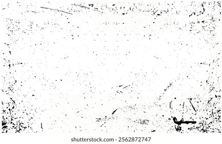 Grunge texture white and black. Metal texture with scratches and cracks, Rough brush strokes with spray texture, Image includes a effect the black and white tones, brush stroke texture. Abstract monoc