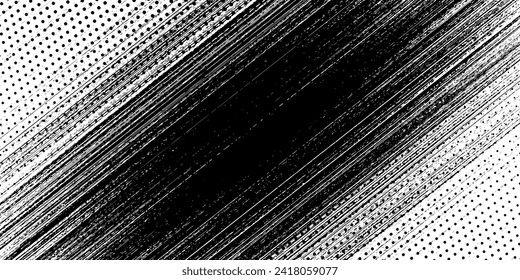 Grunge texture white and black. Sketch abstract to Create Distressed Effect. Overlay Distress grain monochrome design. Stylish modern background for dots halftone