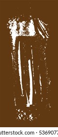Grunge texture. White brush on brown. Vector template. Urban Background. Dust Overlay Distress Grain. Hand drawn illustration. Abstract shape for your design or scrapbook. 