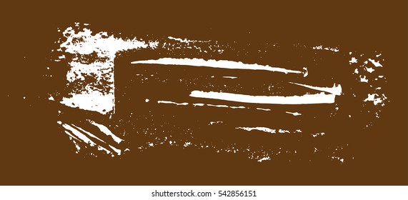 Grunge texture. White brush on brown. Vector template. Urban Background. Dust Overlay Distress Grain. Hand drawn illustration. Abstract shape for your design or scrapbook. 