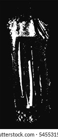 Grunge texture. White brush on black. Vector template. Urban Background. Dust Overlay Distress Grain. Hand drawn illustration. Abstract shape for your design or scrapbook. 