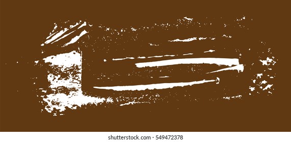 Grunge texture. White brush on brown. Vector template. Urban Background. Dust Overlay Distress Grain. Hand drawn illustration. Abstract shape for your design or scrapbook. 