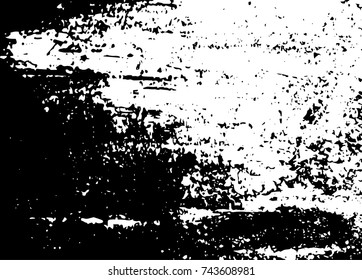 Grunge texture. A white spot scratched on a black background. Vector illustration