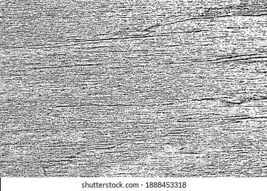 Grunge texture of wood surface close-up. Monochrome background natural plywood board with streaks, stripes, spots and damage. Overlay template. Vector illustration
