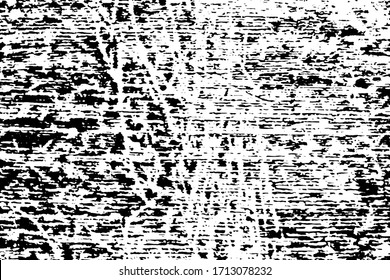 Textura gruesa de la superficie de madera, borrada desigualmente. Fondo abstracto con ruido, suciedad y manchas. Ilustración vectorial. Plantilla superpuesta.