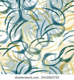 Grunge textured abstract art vector illustration Seamless leaf pattern with brown and black colors. 
