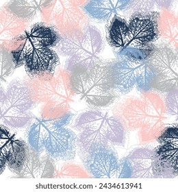 Illustration vectorielle abstraite d'art à texture grunge feuilles de palmier en art linéaire, motif grunge silhouette harmonieux. 