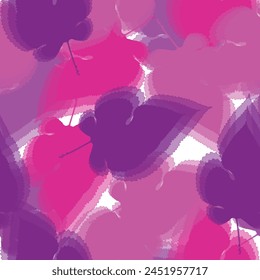 Grunge textured abstract art vector illustration Pink flowers background. 