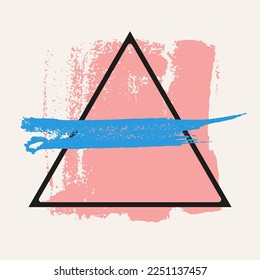 Grunge textured abstract background with hand drawn paint brush strokes and stains. Vector illustration.
